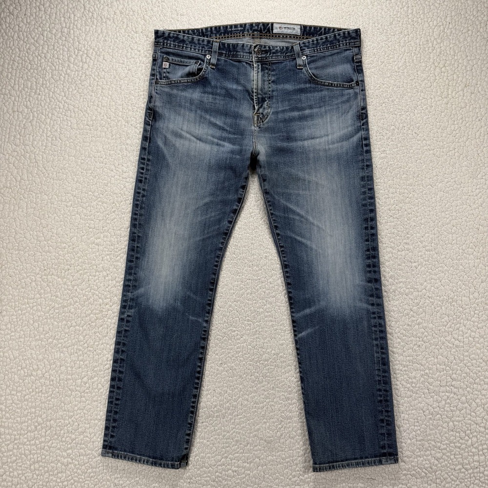 AG Matchbox Slim Straight Jeans Men's 38x29 Blue Casual Denim Streetwear Grunge - Picture 2 of 11